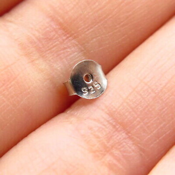 925 Sterling Silver White & Citrine-Tone  C Z Heart Stud Earrings - Picture 5 of 5